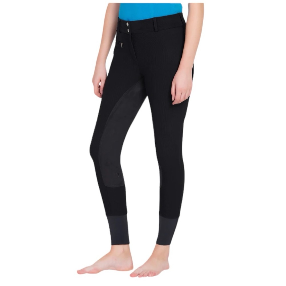 Tuffrider Ribb Lowrise Wide Waistband Full Seat Breeches 36 Black GUC